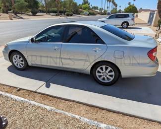 2003 TOYOTA CAMRY XLE 4-DOOR SEDAN
VIN: #JTDBF30K030111257
MILEAGE - APPROX. 48,350
CLEAN TITLE