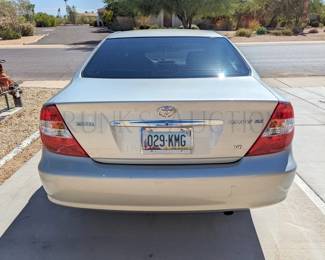 2003 TOYOTA CAMRY XLE 4-DOOR SEDAN
VIN: #JTDBF30K030111257
MILEAGE - APPROX. 48,350
CLEAN TITLE