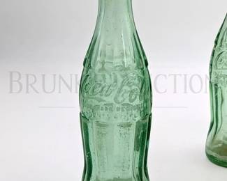 (7) COCA-COLA GLASS BOTTLES 8" T COCA-COLA LOGO