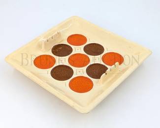 MID-CENTURY MODERN POTTERY ASHTRAY
MARKED ON BOTTOM - "A-50, USA"
11.5"