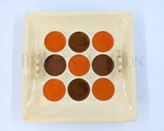 MID-CENTURY MODERN POTTERY ASHTRAY
MARKED ON BOTTOM - "A-50, USA"
11.5"