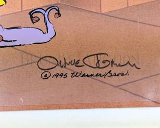 CHUCK JONES (1912-2002) HAND-SIGNED LIMITED EDITION ANIMATION CELL W/ BACKGROUND
"RUDE JESTER"
W/ CERTIFICATE OF AUTHENTICITY
ARTIST HAND-SIGNED AND NUMBERED #80/500
10.5" X 12.5"