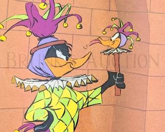 CHUCK JONES (1912-2002) HAND-SIGNED LIMITED EDITION ANIMATION CELL W/ BACKGROUND
"RUDE JESTER"
W/ CERTIFICATE OF AUTHENTICITY
ARTIST HAND-SIGNED AND NUMBERED #80/500
10.5" X 12.5"