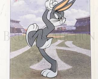 BUGS BUNNY LIMITED EDITION SERICEL W/ BACKGROUND
"BUGS BUNNY PITCHING WITH THE YANKEES"
W/ CERTIFICATE OF AUTHENTICITY
LIMITED EDITON - ONE OF 9500
WARNER BROS.
7" X 9"