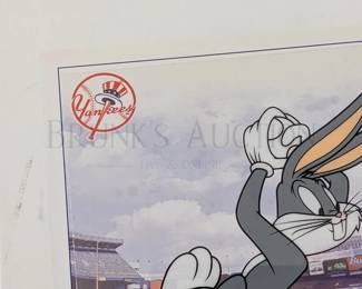 BUGS BUNNY LIMITED EDITION SERICEL W/ BACKGROUND
"BUGS BUNNY PITCHING WITH THE YANKEES"
W/ CERTIFICATE OF AUTHENTICITY
LIMITED EDITON - ONE OF 9500
WARNER BROS.
7" X 9"