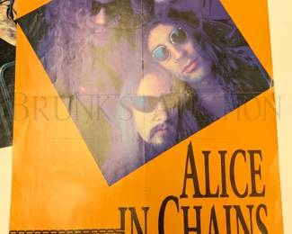 #26 • (7) "ALICE IN CHAINS" BAND POSTERS
High bid $6
(7) VINTAGE "ALICE IN CHAINS" BAND POSTERS
VARIOUS SIZES AND CONDITIONS