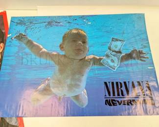 (8) VINTAGE BAND POSTERS VARIOUS SIZES AND CONDITIONS RUSTED R...