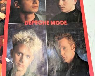 (8) VINTAGE BAND POSTERS VARIOUS SIZES AND CONDITIONS RUSTED R...