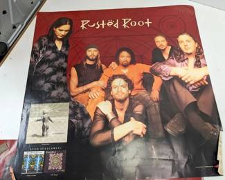 (8) VINTAGE BAND POSTERS VARIOUS SIZES AND CONDITIONS RUSTED R...