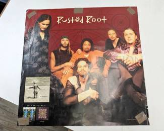 (8) VINTAGE BAND POSTERS VARIOUS SIZES AND CONDITIONS RUSTED R...