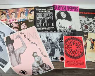 (8) VINTAGE BAND POSTERS VARIOUS SIZES AND CONDITIONS RUSTED R...