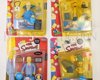 (4) VINTAGE SIMPSONS TOY, IN ORIGINAL PACKAGING PLAYMATES...