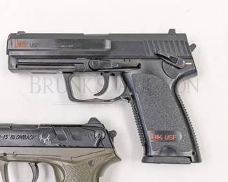 2) AIRSOFT PISTOLS
(1) HK USP PISTOL - CAL 6MM
(1) GAMO C-15 BLOWBACK - CAL 4.5MM (.177 BB)
