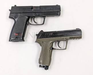 2) AIRSOFT PISTOLS
(1) HK USP PISTOL - CAL 6MM
(1) GAMO C-15 BLOWBACK - CAL 4.5MM (.177 BB)