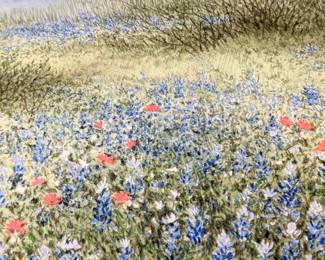 ARNOLD ALANIZ? PAINTING - WILDFLOWERS PAINTING - NO FRA...
