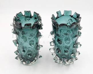 (X2) ART GLASS VASES, BLUE 9" T SIMILAR FOUND ONLINE - $175.00/...