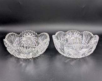 (1) WATERFORD CRYSTAL VASE, 8"
(1) SCHOTT SMALANDSHYTTAN ETCHED SWEDISH GLASS VASE, SIGNED, 8"
* (1) CUT CRYSTAL BASKET, 6.25"