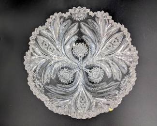 (2) CUT CRYSTAL BOWLS (1) LIBBEY CUT CRYSTAL BOWL, 9" X 4.25" (1)...