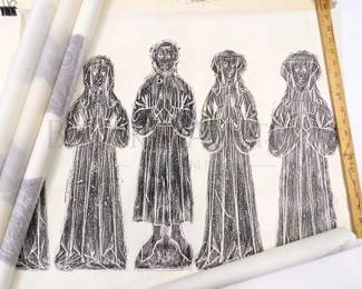 (16) ENGLISH? BRASS RUBBINGS VARIOUS SIZES APPEAR TO BE CH...