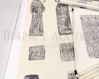 (16) ENGLISH? BRASS RUBBINGS VARIOUS SIZES APPEAR TO BE CH...