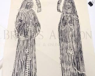 (16) ENGLISH? BRASS RUBBINGS VARIOUS SIZES APPEAR TO BE CH...