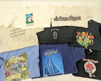 (8) VINTAGE SHIRTS
JIMMY BUFFETT MARGARITAVILLE
ENCANTO PALMCROFT HISTORIC HOME TOUR
BODY GLOVE ACTIONWEAR
SONNET
CLAN MACDOUGALL CELTIC