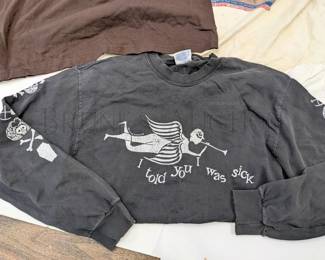 7) VINTAGE SHIRTS
STAR WARS
CATS IN SPACE
VIDEO GAME CHARACTER
" I TOLD YOU I WAS SICK"
BLUE ANGELS MAINTENANCE TEAM
1995 FLIGHT FEST
JAPANESE