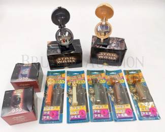 (8 PCS) VINTAGE "STAR WARS" TOYS
IN ORIGINAL PACKAGING
(5) PEZ CANDY DISPENSERS
(4) TOYS