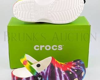 CROCS CLASSIC CLOG, TIE DYE NEW IN ORIGINAL BOX SIZE: MEN'S 9 - W...