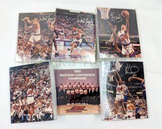 (6) PHOENIX SUNS PHOTOGRAPHS W/ ACRYLIC FRAMES 8" X 10" (2) DAN...