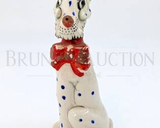 1950'S SPOTTED DOG SCOTCH BOTTLE KENTVILLE, CANADA 8.5" T
