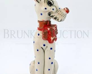 1950'S SPOTTED DOG SCOTCH BOTTLE KENTVILLE, CANADA 8.5" T