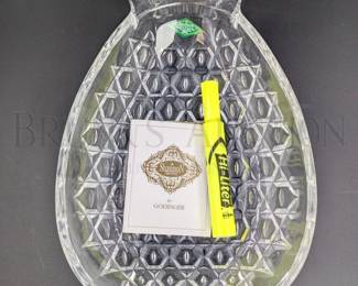 SHANNON LEAD CRYSTAL SERVING PLATTER, IN ORIGINAL BOX PINEA...