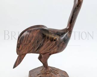 IRONWOOD PELICAN, HAND CARVED 11" T