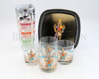 (6 PCS) DRINKWARE (COUROC) (4) COUROC KACHINA LOWBALL GLAS...