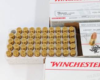 (200 ROUNDS) WINCHESTER 9MM AMMO, FMJ (4 BOXES)