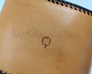 CUSTOM LEATHER TOOLED AMMO POUCH W/ BELT 1983 AMATEUR T...