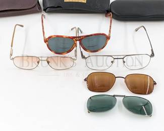 MEN'S GLASSES W/ SUNGLASSES ATTACHMENTS (2) MEN'S GLASSES...