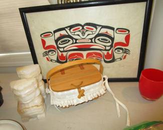 Longaberger ,Native print, glassybaby