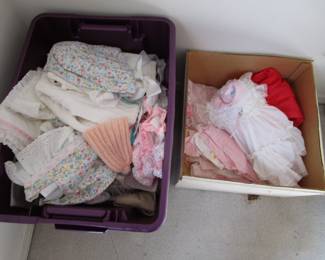 Bins of vintage kids clothing