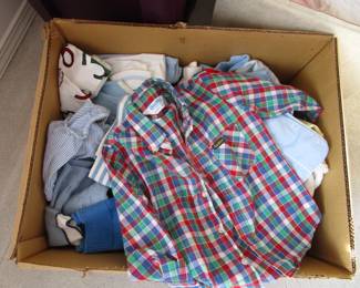 Bins of vintage kids clothing