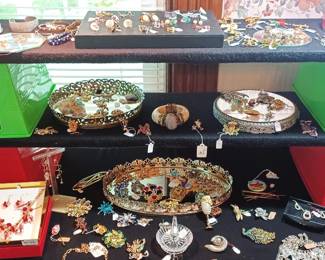 A close up of the jewelry table