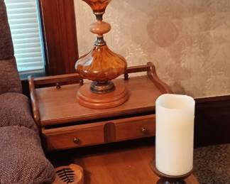 Mid-Century Modern lamp, and end table  (one of 2)
