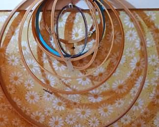 Lots of embroidery hoops