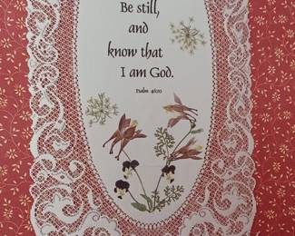 Hanging lace Bible verse