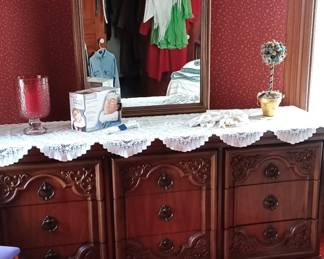 part of the matching bedroom suite, and clothes in the closet