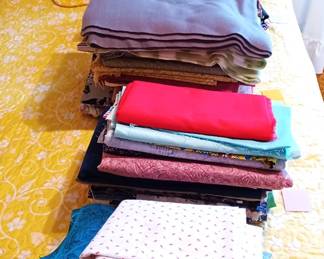 Fabric stacked in different sizes