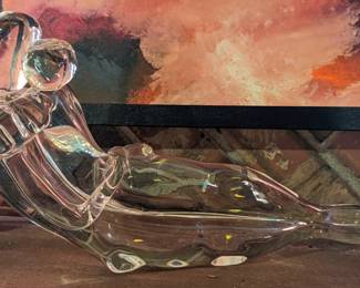 Tagliaperto crystal sculpture, "Lovers Reclining",