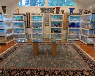 Welcome to the fabby glass emporium! There is more Frabel glass in this house than in any other venue, other than the Phipps retail store. This guy LOVED Hans Frabel and the Studio glass-blowers. There is everything in here, from St. Louis, ABCG, Murano, Baccarat, Lalique, vintage and contemporary stemware, vases, etc, - you'll be overwhelmed by the sheer magnitude of this collection!