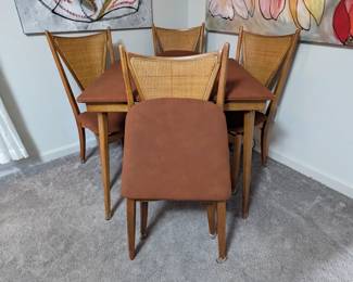 One of the chairs folded, front.